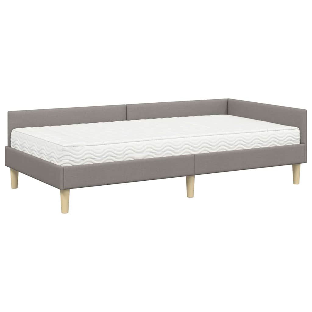 Rohový Rám Postele S Matrací Jiný S Čelo 2 Ks Textil