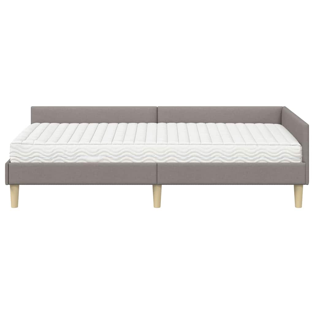 Rohový Rám Postele S Matrací Jiný S Čelo 2 Ks Textil