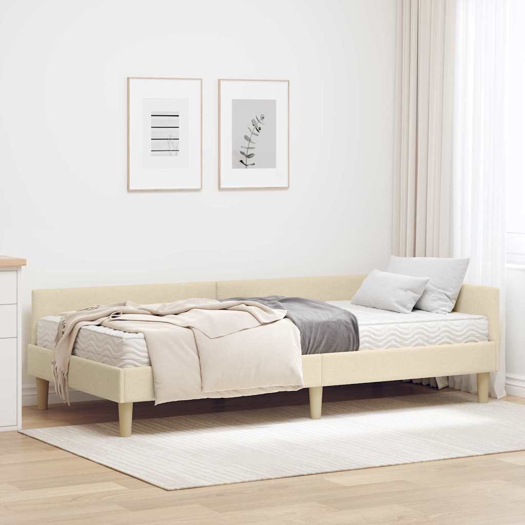 Rohový Rám Postele S Matrací Jiný S Čelo 2 Ks Textil