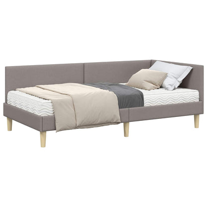 Rohový Rám Postele S Matrací Jiný S Čelo 2 Ks Taupe Textil