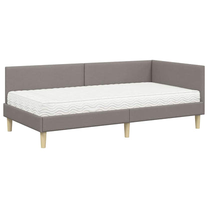 Rohový Rám Postele S Matrací Jiný S Čelo 2 Ks Taupe Textil