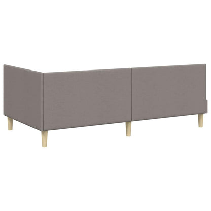 Rohový Rám Postele S Matrací Jiný S Čelo 2 Ks Taupe Textil