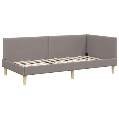 Rohový Rám Postele S Matrací Jiný S Čelo 2 Ks Taupe Textil