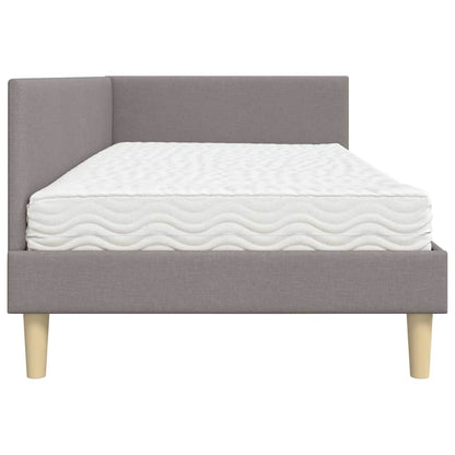 Rohový Rám Postele S Matrací Jiný S Čelo 2 Ks Taupe Textil