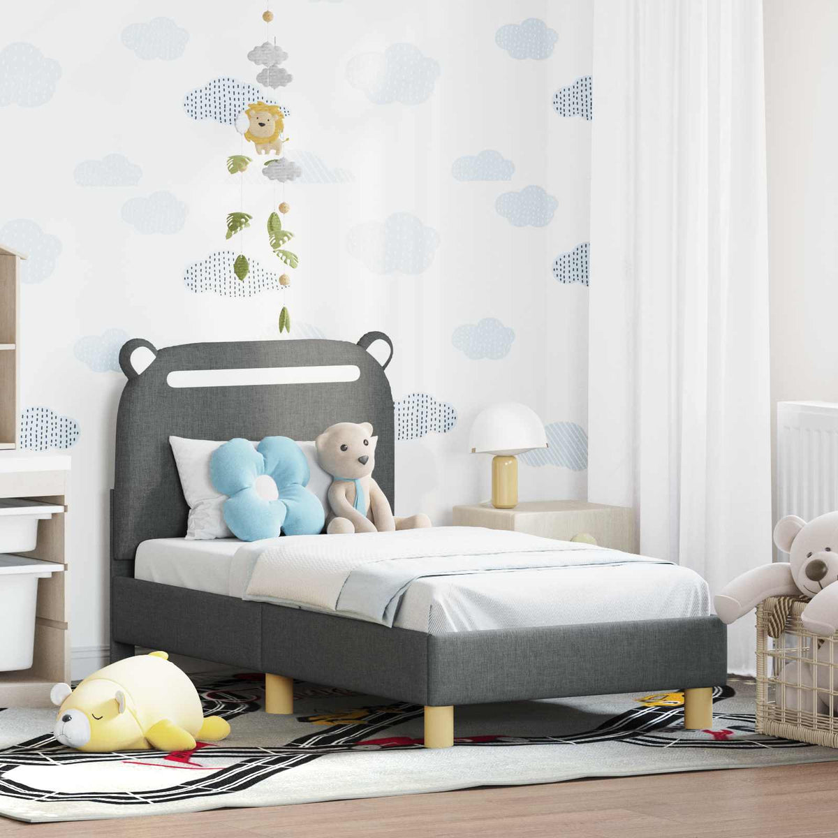 Rám Postele Pro Batole S Čelem Textil