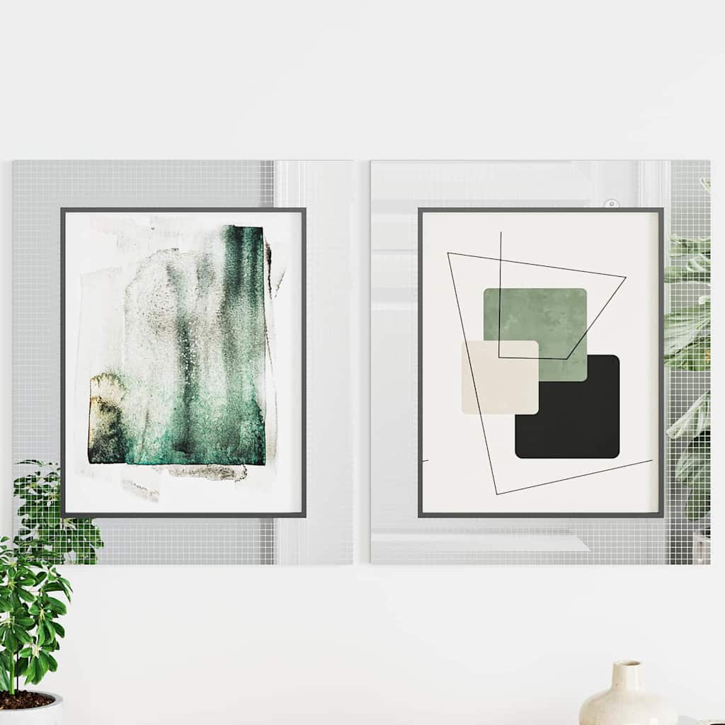 Zrcadlová Mozaiková Dlaždice 3 Pcs Stříbrná 30 X 30 Cm Sklo