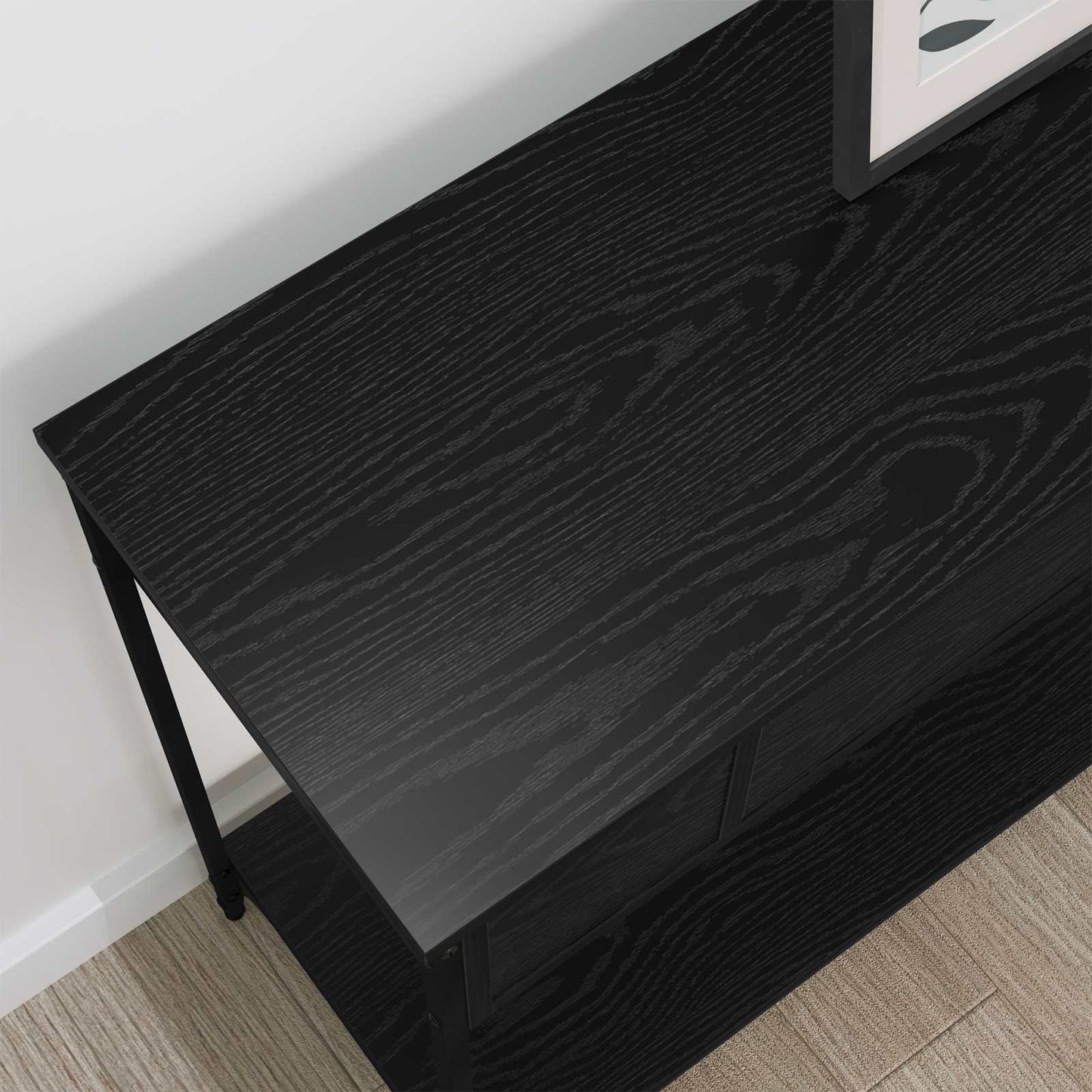 Konzolový Stolek Černý Dub 100 X 34.5 X 75 Cm Kompozitní Dřevo