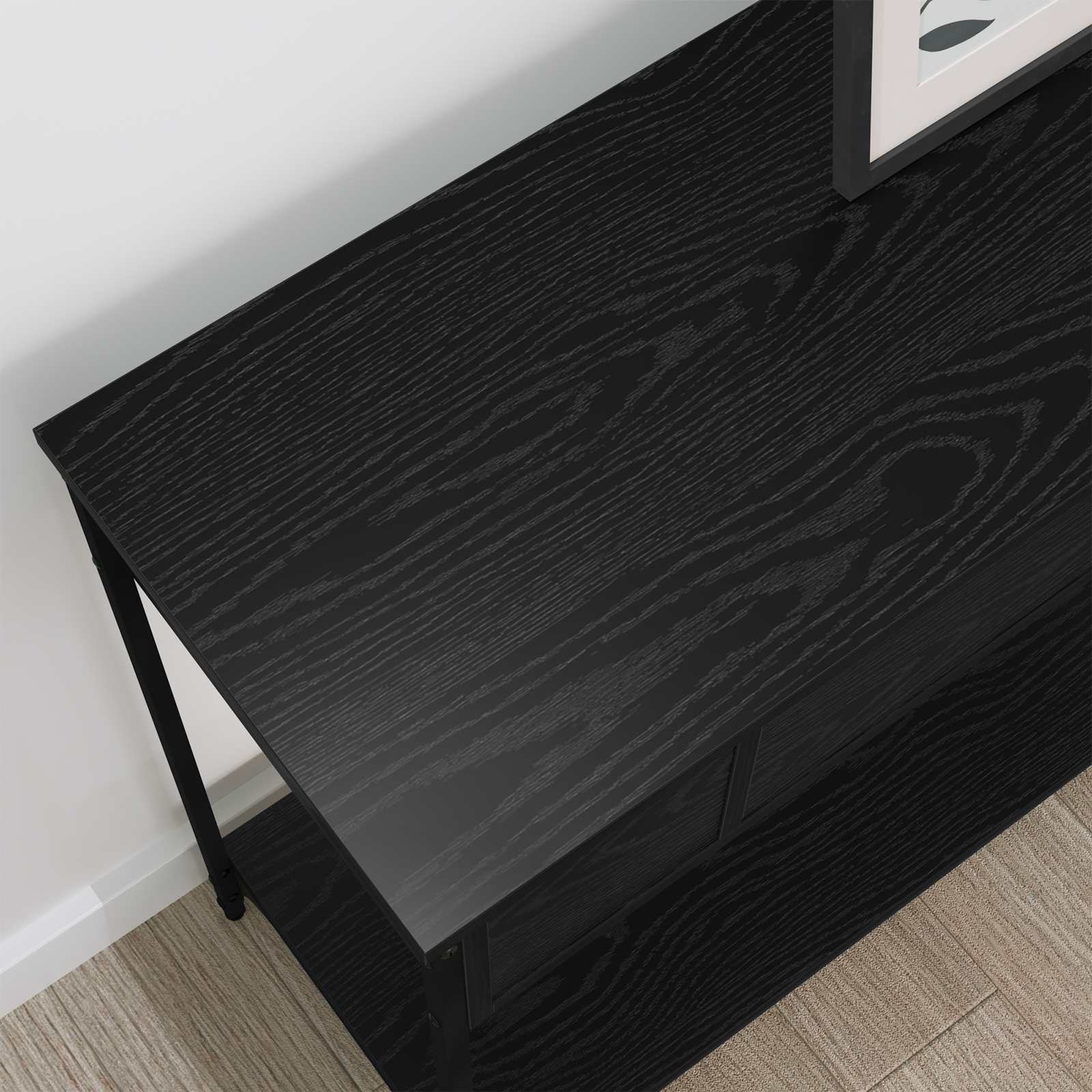 Konzolový Stolek Černý Dub 100 X 34.5 X 75 Cm Kompozitní Dřevo