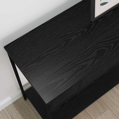 Konzolový Stolek Černý Dub 100 X 34.5 X 75 Cm Kompozitní Dřevo