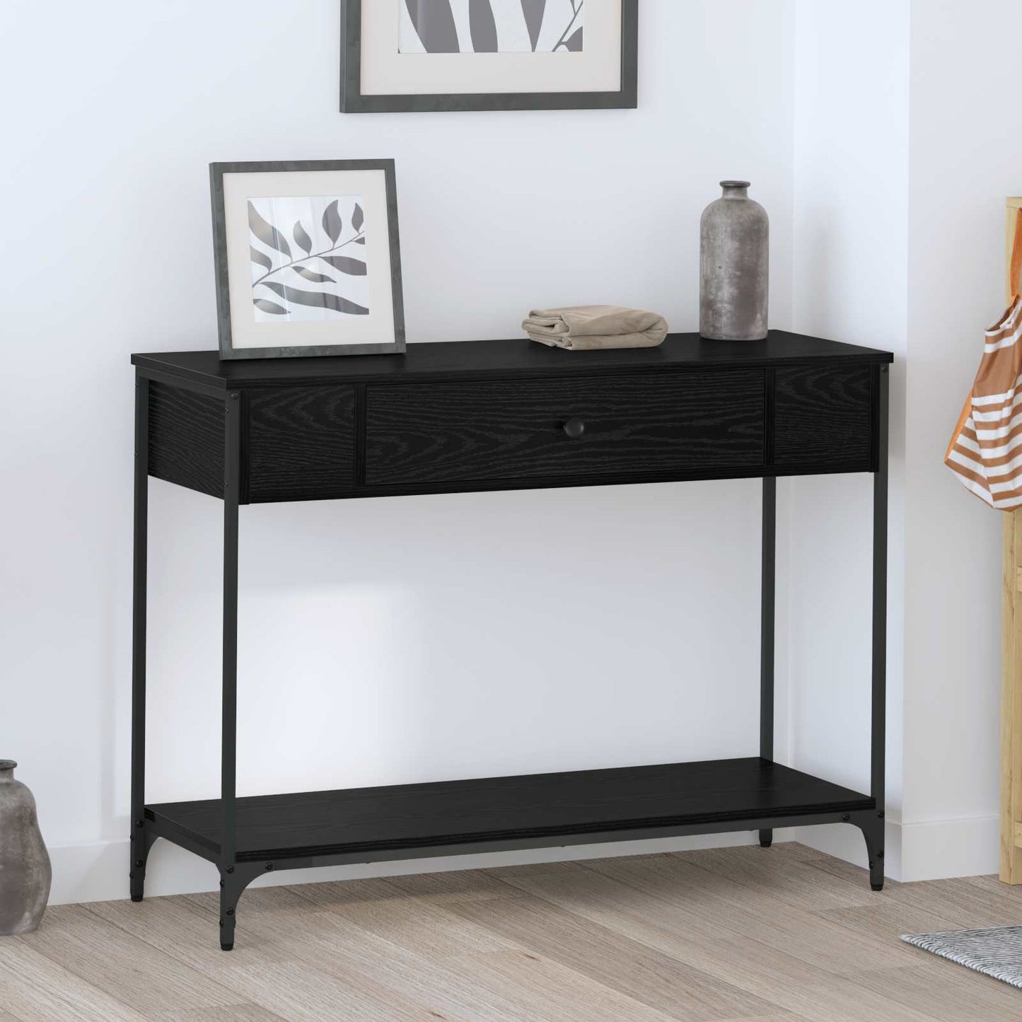 Konzolový Stolek Černý Dub 100 X 34.5 X 75 Cm Kompozitní Dřevo