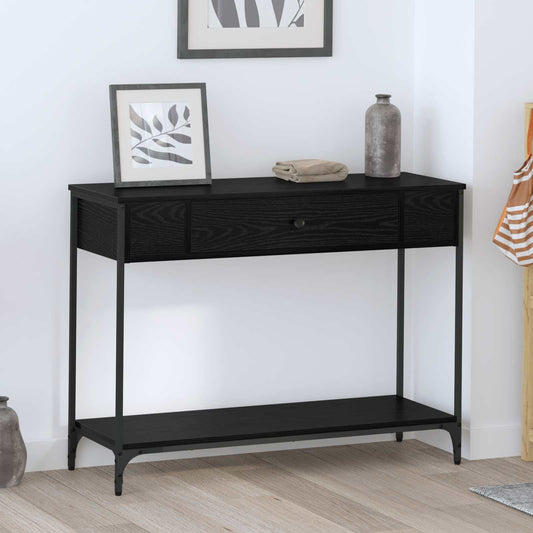 Konzolový Stolek Černý Dub 100 X 34.5 X 75 Cm Kompozitní Dřevo