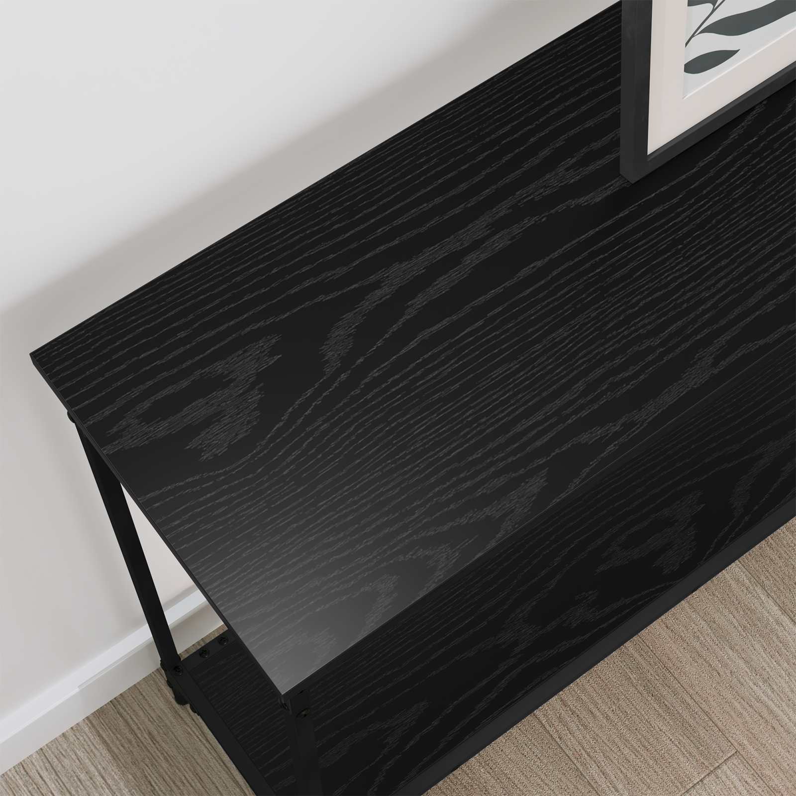 Konzolový Stolek Černý Dub 101 X 30.5 X 75 Cm Kompozitní Dřevo