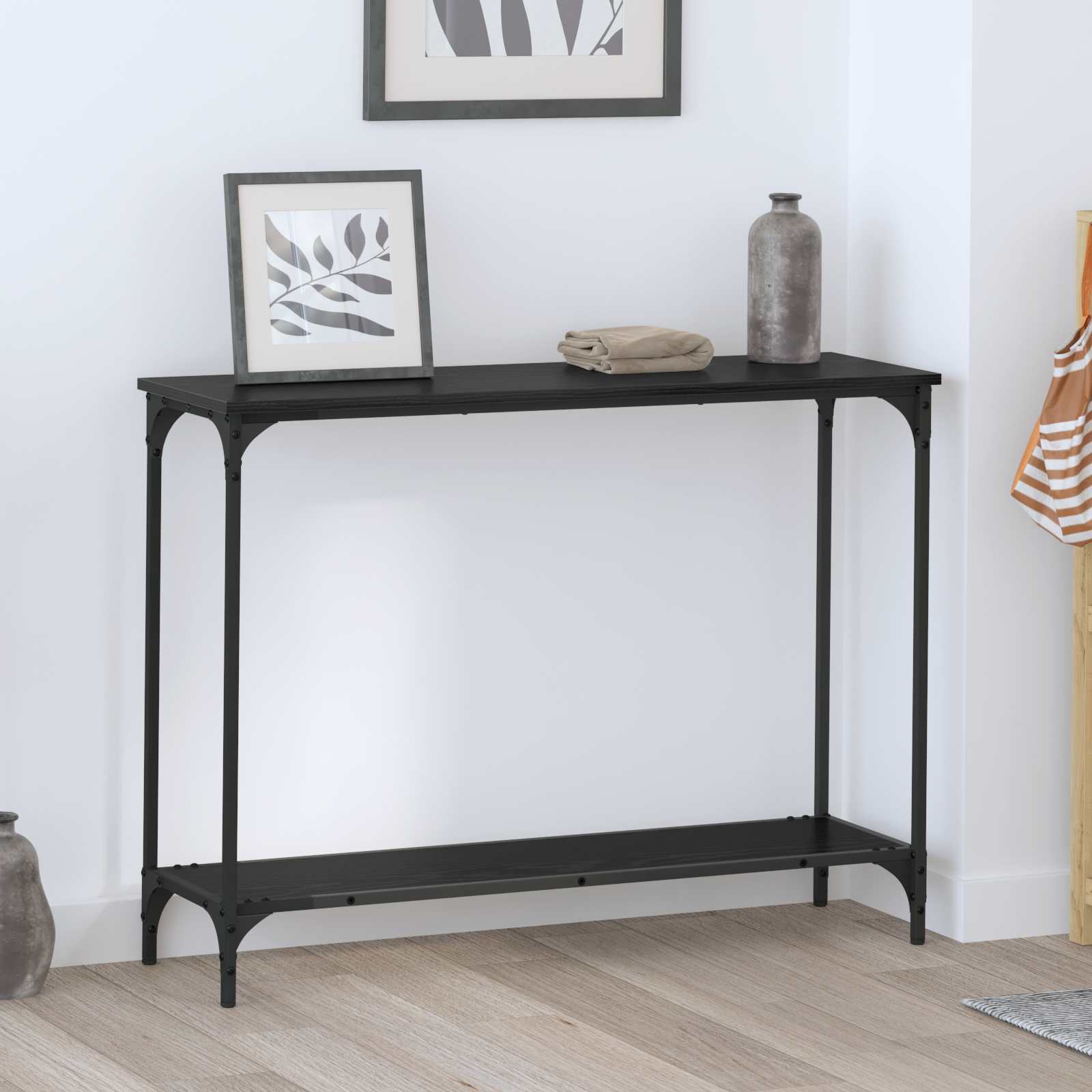 Konzolový Stolek Černý Dub 101 X 30.5 X 75 Cm Kompozitní Dřevo