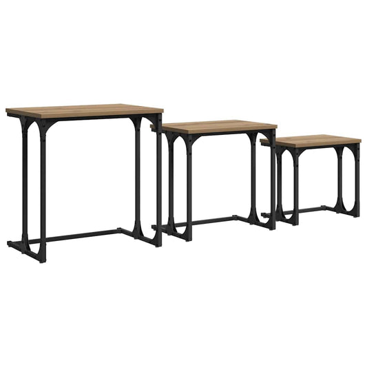 Vnořený Konferenční Stůl 3 Pcs Dub Artisan 50,5 X 35 X 53 Cm
