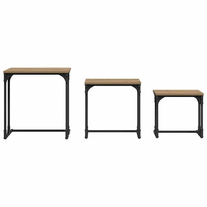 Vnořený Konferenční Stůl 3 Pcs Dub Artisan 50,5 X 35 X 53 Cm