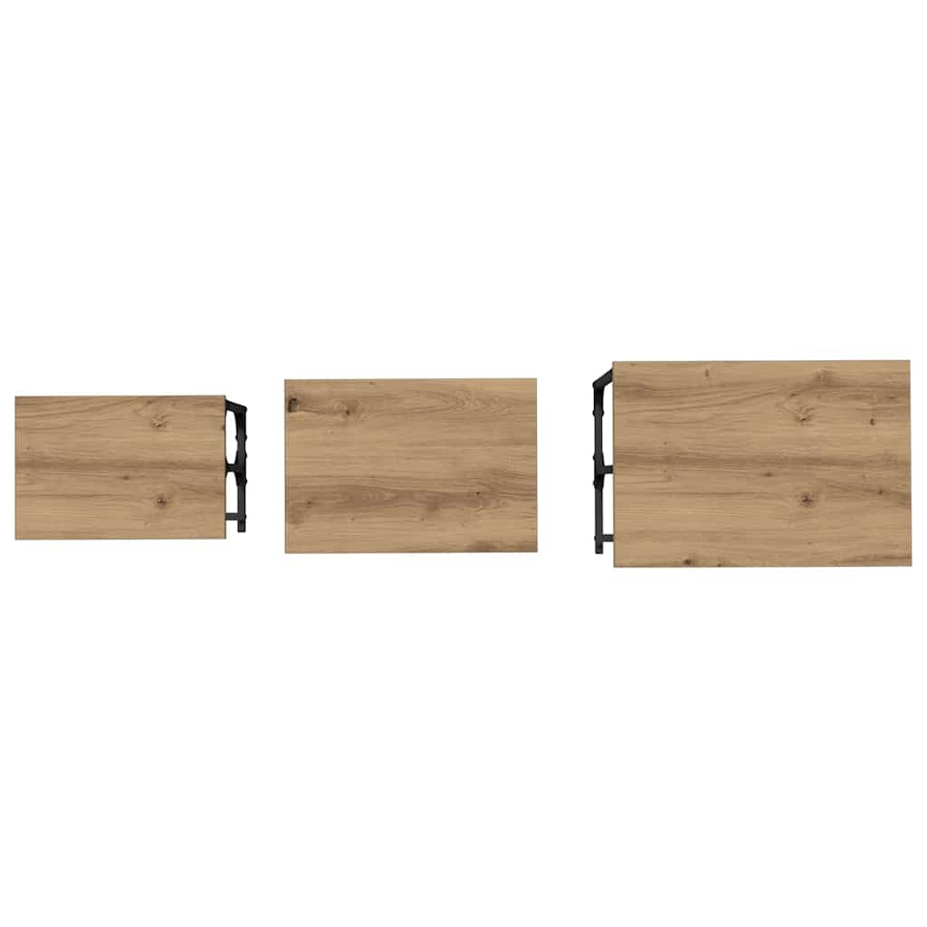 Vnořený Konferenční Stůl 3 Pcs Dub Artisan 50,5 X 35 X 53 Cm
