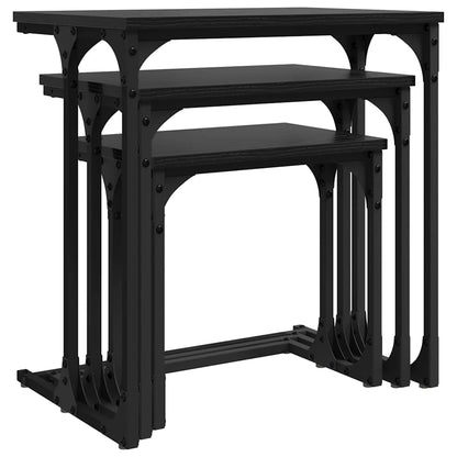 Vnořený Konferenční Stůl 3 Pcs Černý Dub 50,5 X 35 X 53 Cm