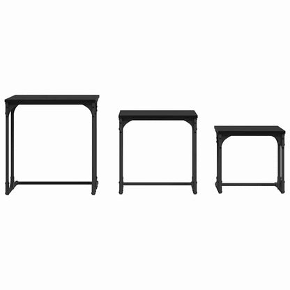 Vnořený Konferenční Stůl 3 Pcs Černý Dub 50,5 X 35 X 53 Cm