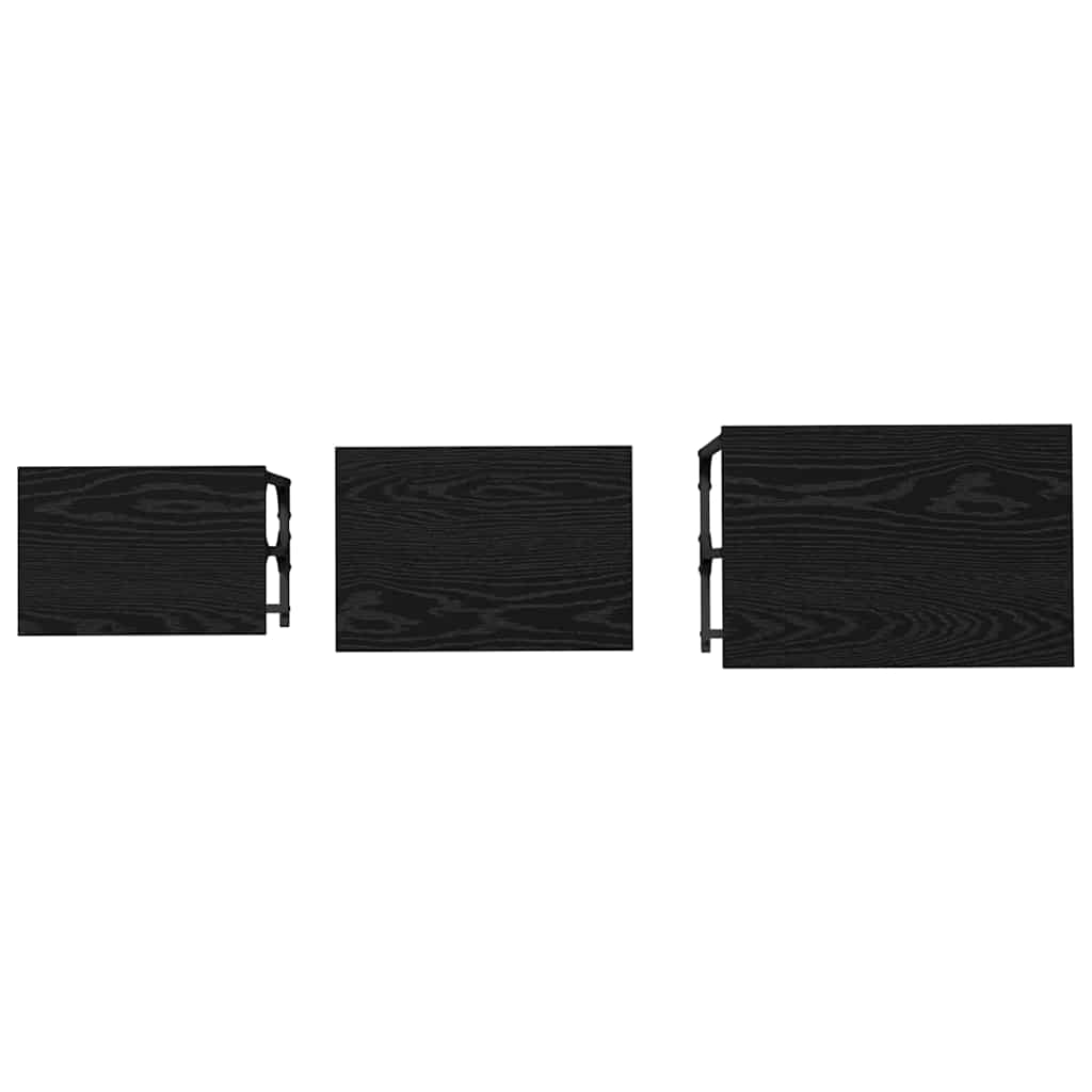 Vnořený Konferenční Stůl 3 Pcs Černý Dub 50,5 X 35 X 53 Cm