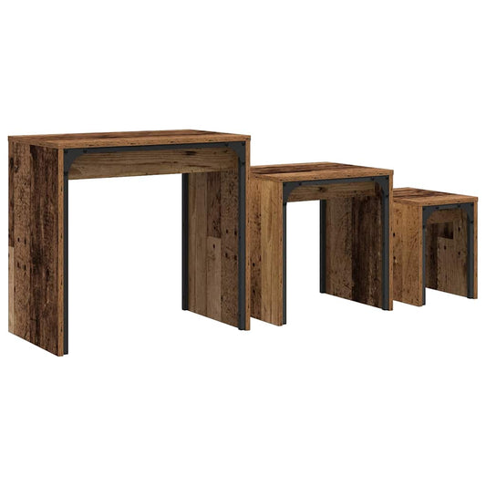 Konferenční Stolek 3 Pcs Staré Dřevo 60 X 35 X 56 Cm