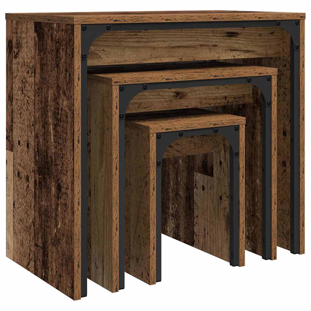 Konferenční Stolek 3 Pcs Staré Dřevo 60 X 35 X 56 Cm
