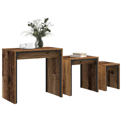Konferenční Stolek 3 Pcs Staré Dřevo 60 X 35 X 56 Cm