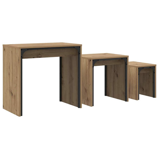 Konferenční Stolek 3 Pcs Artisanový Dub 60 X 35 X 56 Cm