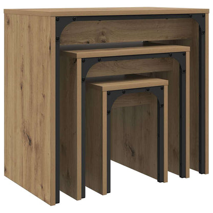 Konferenční Stolek 3 Pcs Artisanový Dub 60 X 35 X 56 Cm