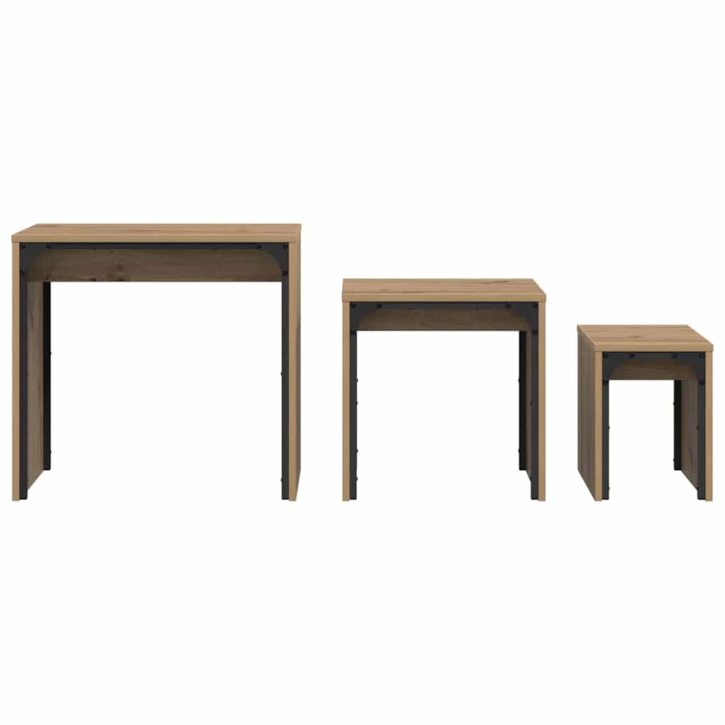 Konferenční Stolek 3 Pcs Artisanový Dub 60 X 35 X 56 Cm