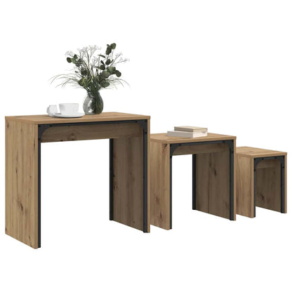 Konferenční Stolek 3 Pcs Artisanový Dub 60 X 35 X 56 Cm