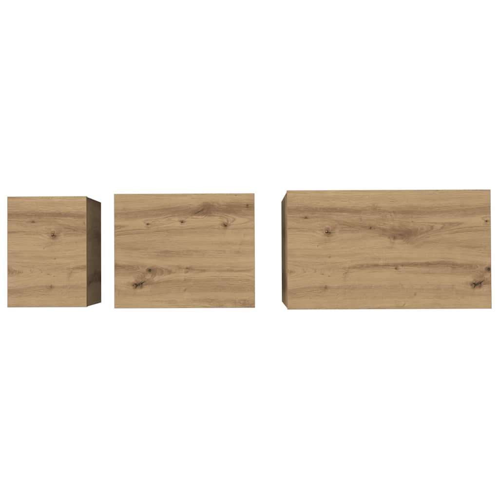 Konferenční Stolek 3 Pcs Artisanový Dub 60 X 35 X 56 Cm