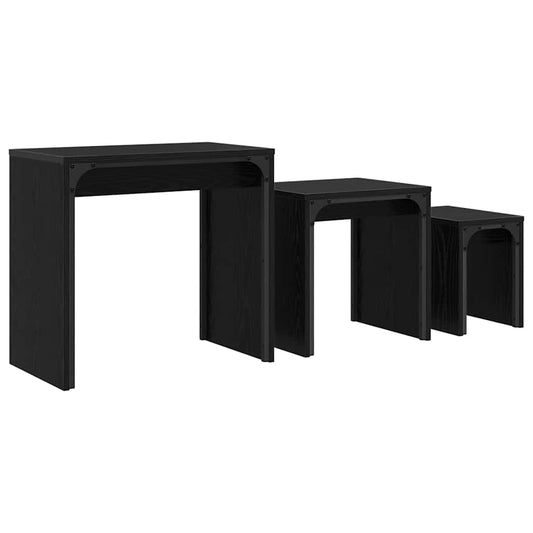 Konferenční Stolek 3 Pcs Černý Dub 60 X 35 X 56 Cm