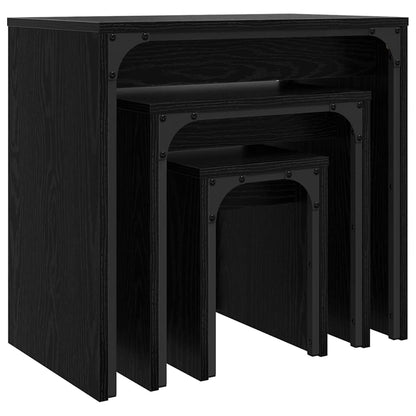 Konferenční Stolek 3 Pcs Černý Dub 60 X 35 X 56 Cm
