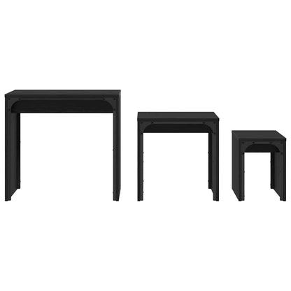 Konferenční Stolek 3 Pcs Černý Dub 60 X 35 X 56 Cm
