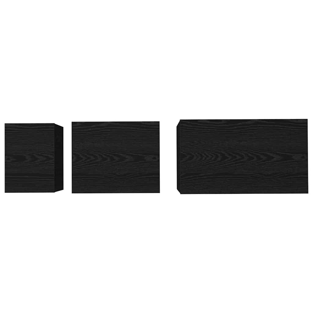 Konferenční Stolek 3 Pcs Černý Dub 60 X 35 X 56 Cm