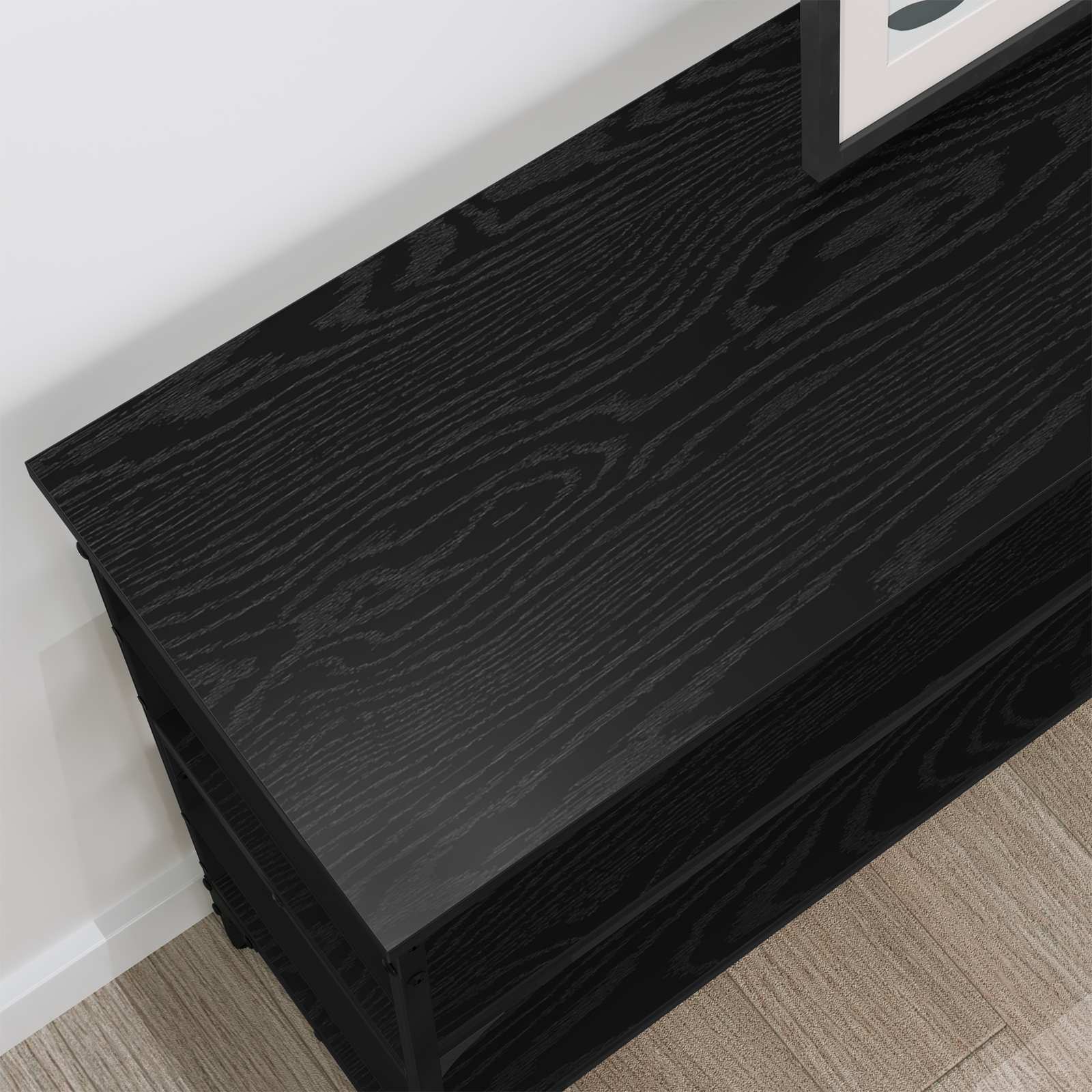 Konzolový Stolek Černý Dub 100 X 32 X 75 Cm Kompozitní Dřevo