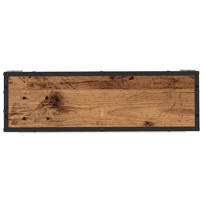 Nástěnná Polička S Policí Nástěnný Staré Dřevo 65 X 20 X 60 Cm