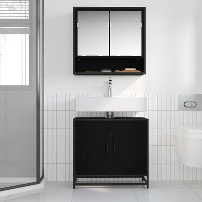 Skříňka Pod Umyvadlo Černý Dub 65 X 33 X 60 Cm Kompozitní Dřevo