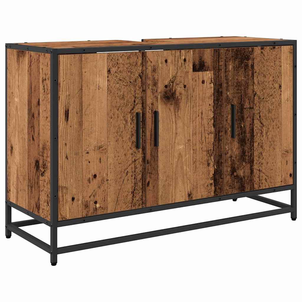 Koupelnová Skříň Staré Dřevo 90 X 33 X 60 Cm Kompozitní Dřevo