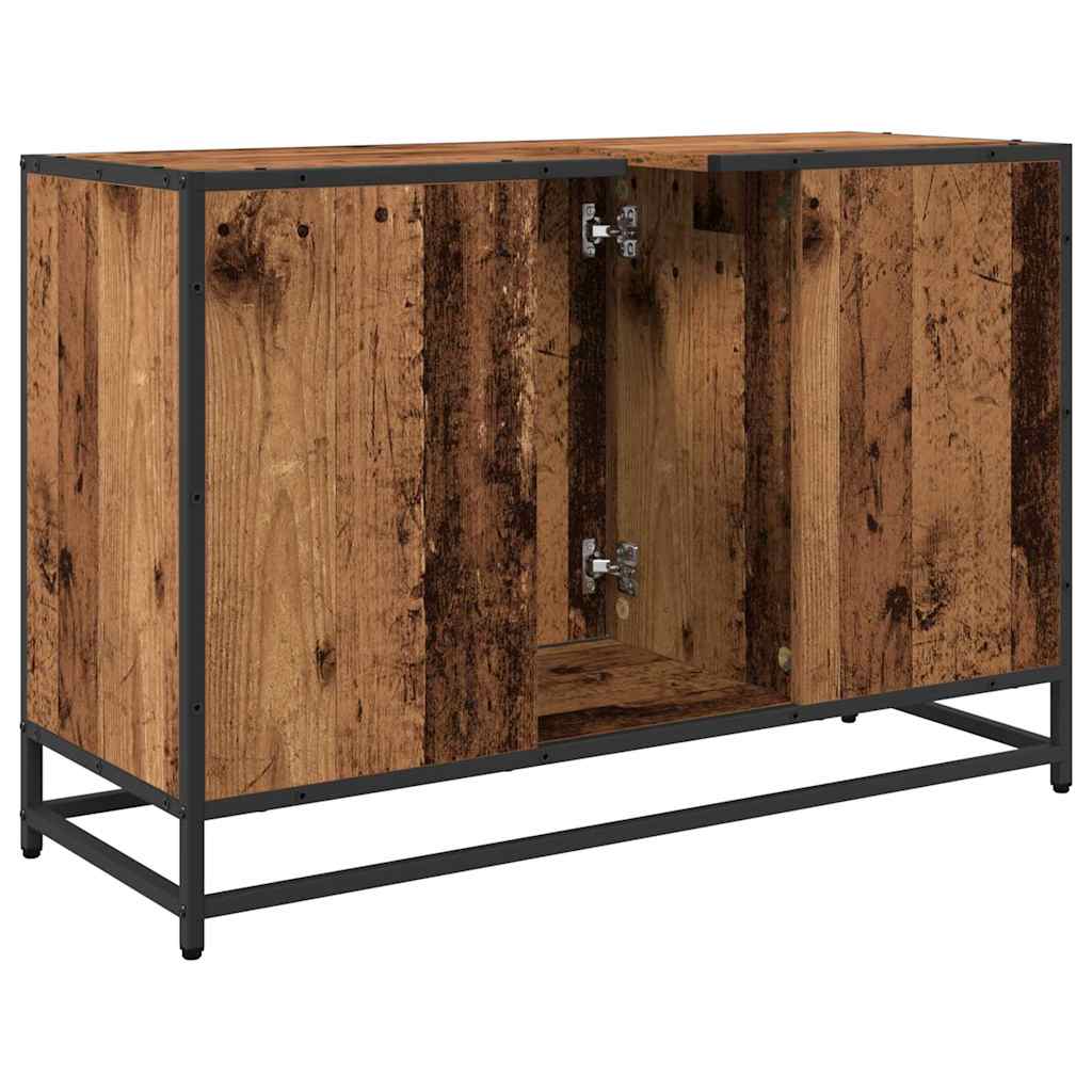 Koupelnová Skříň Staré Dřevo 90 X 33 X 60 Cm Kompozitní Dřevo
