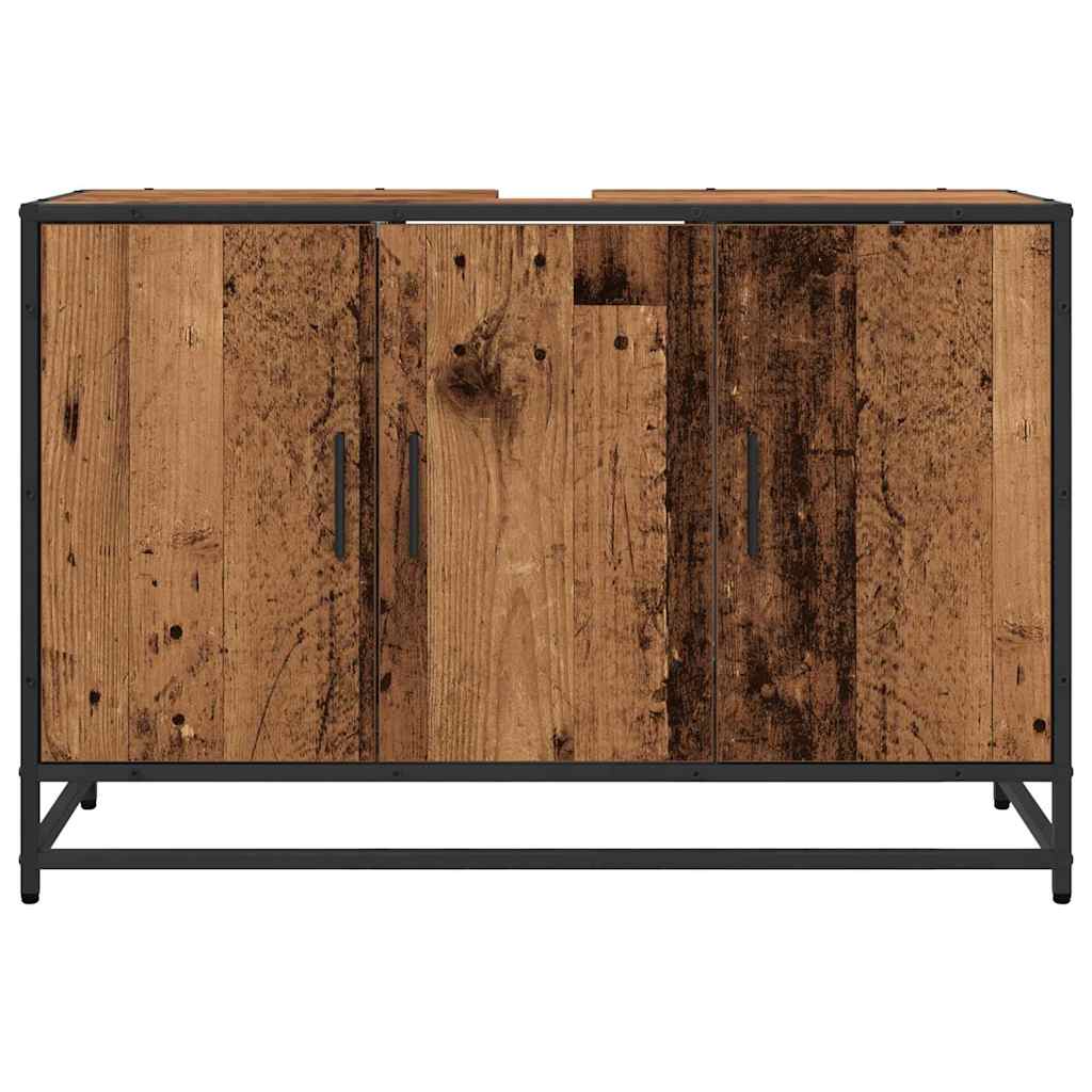 Koupelnová Skříň Staré Dřevo 90 X 33 X 60 Cm Kompozitní Dřevo