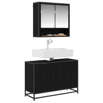 Koupelnová Skříň Černý Dub 90 X 33 X 60 Cm Kompozitní Dřevo