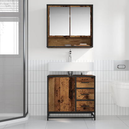 Koupelnová Skříň Staré Dřevo 65 X 33 X 60 Cm Kompozitní Dřevo