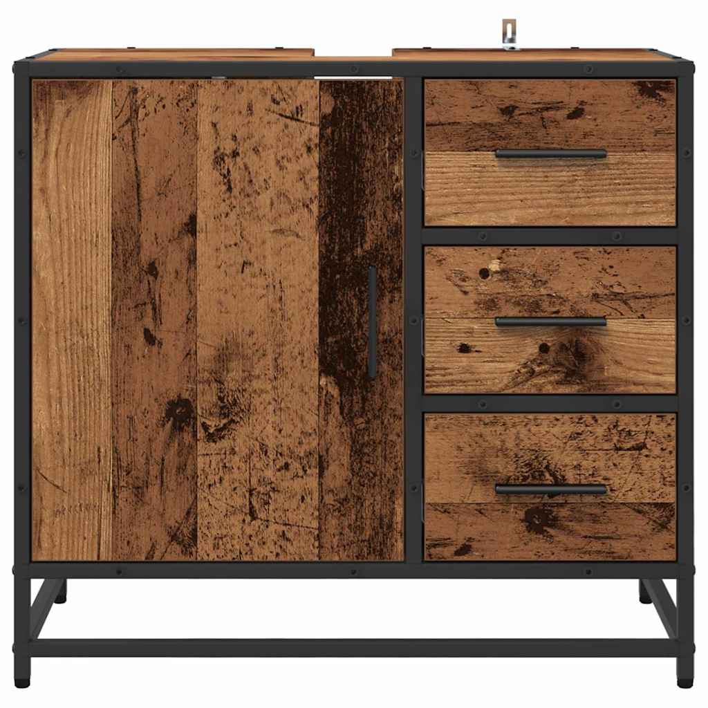 Koupelnová Skříň Staré Dřevo 65 X 33 X 60 Cm Kompozitní Dřevo