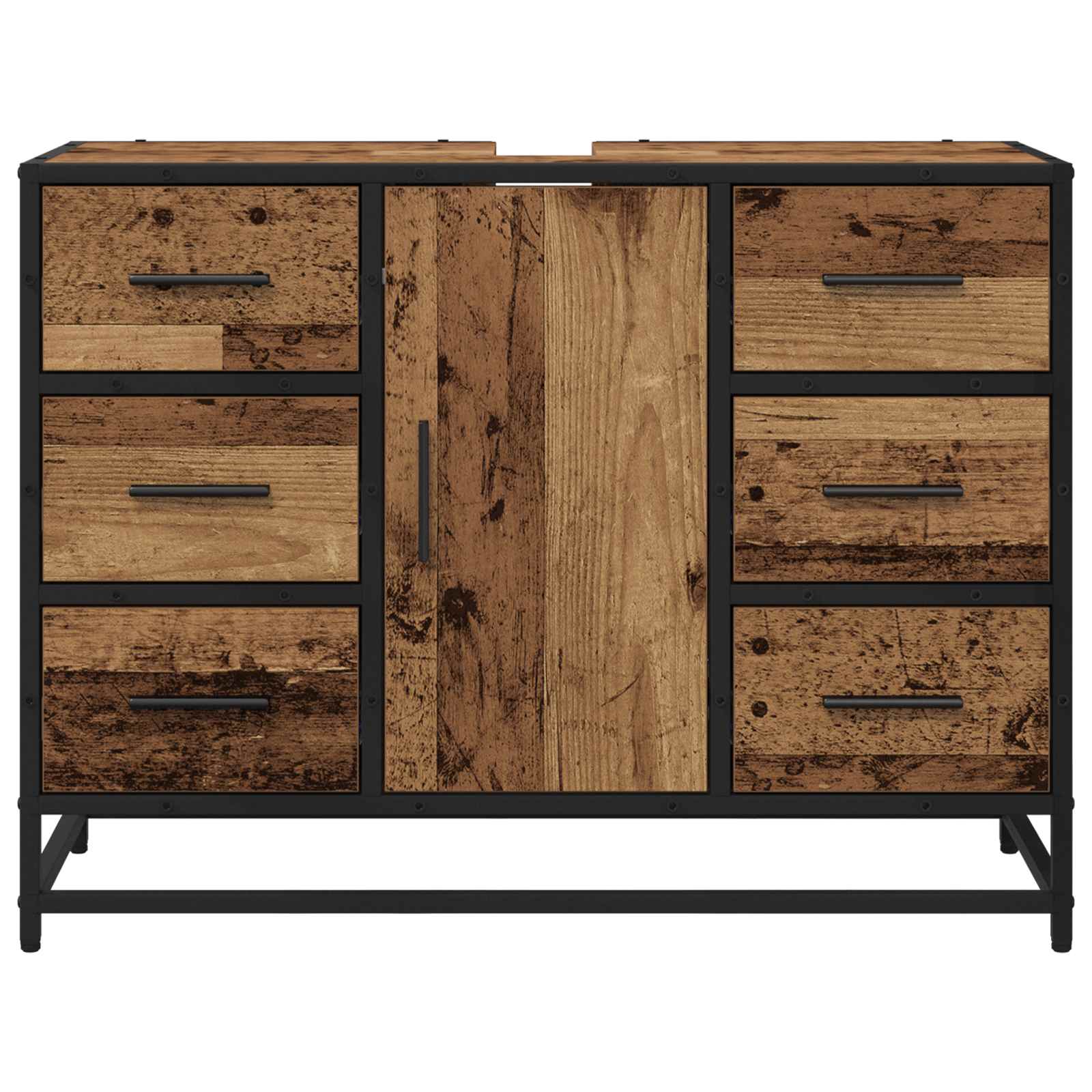 Koupelnová Skříň Staré Dřevo 80 X 33 X 60 Cm Kompozitní Dřevo