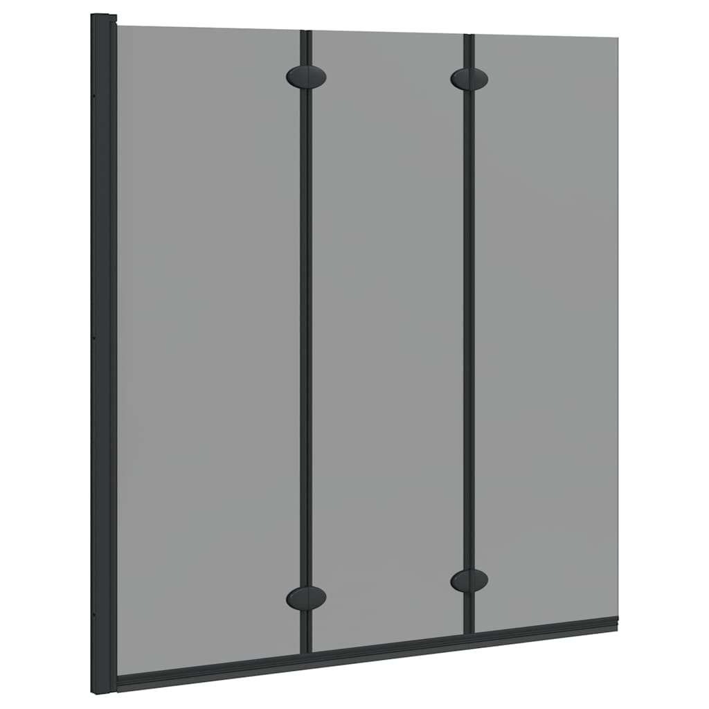 Závěs Pro Sprchu Černá 130 X 138 Cm Esg Sklo A Hliník