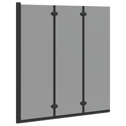 Závěs Pro Sprchu Černá 130 X 138 Cm Esg Sklo A Hliník