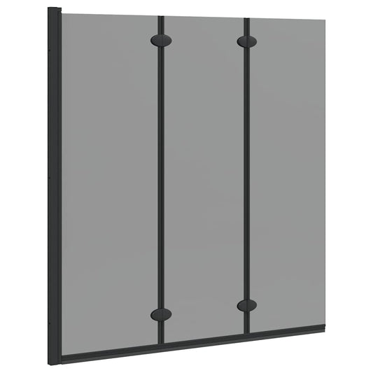 Závěs Pro Sprchu Černá 130 X 138 Cm Esg Sklo A Hliník