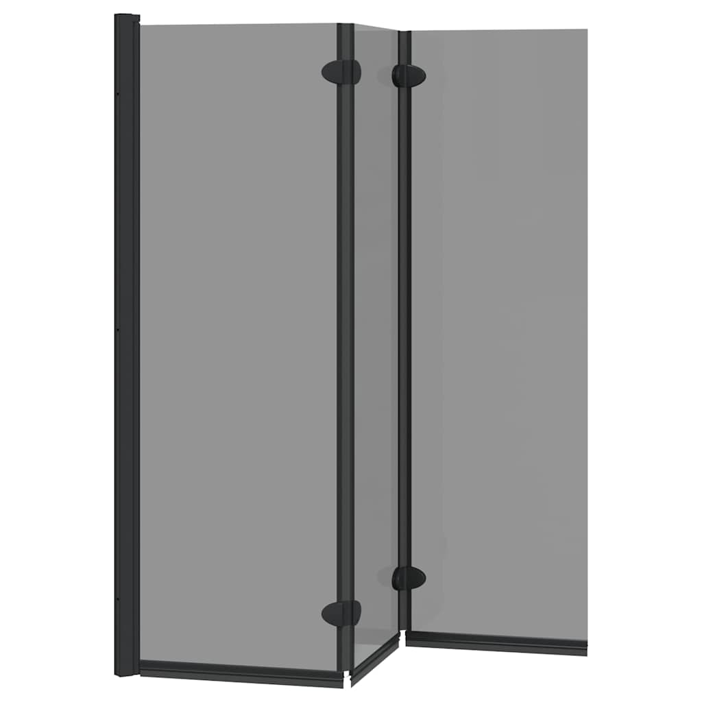 Závěs Pro Sprchu Černá 130 X 138 Cm Esg Sklo A Hliník