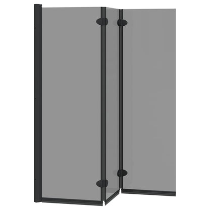Závěs Pro Sprchu Černá 130 X 138 Cm Esg Sklo A Hliník